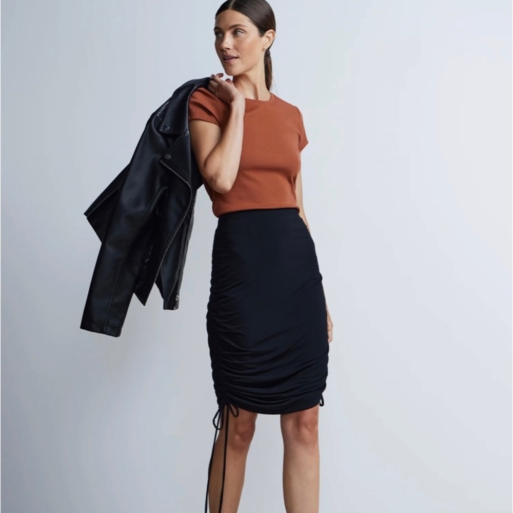 High Rise Black Drawstring Skirt NWT